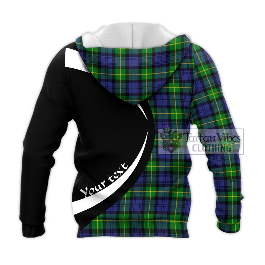 Gordon Modern Tartan Knitted Hoodie with Family Crest Circle Style - Tartan Vibes Clothing