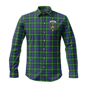 Gordon Modern Tartan Long Sleeve Button Up Shirt with Family Crest