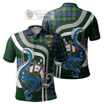 Gordon Modern Tartan Polo Shirt with Epic Bagpipe Style