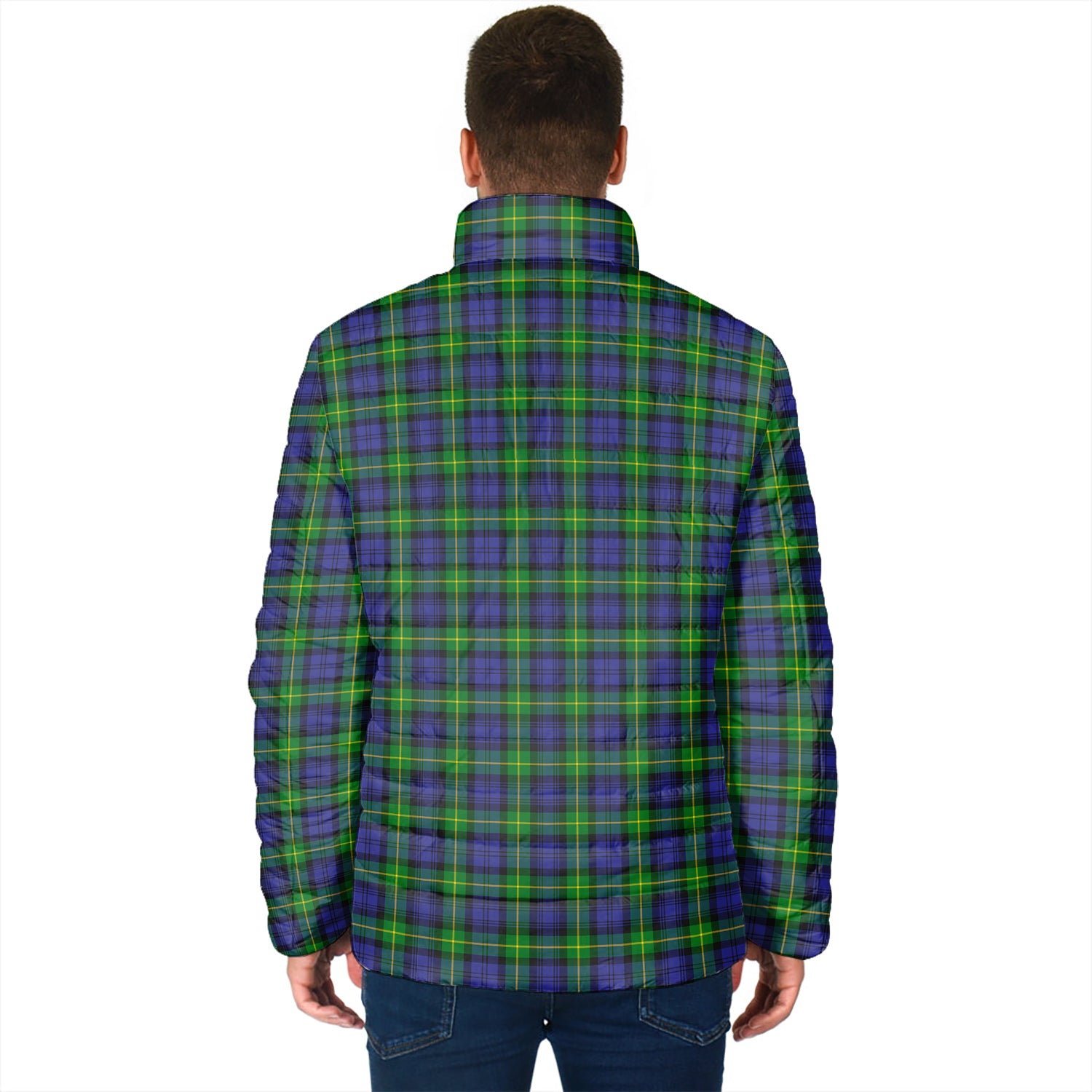 Gordon Modern Tartan Padded Jacket with Family Crest - Tartan Vibes Clothing