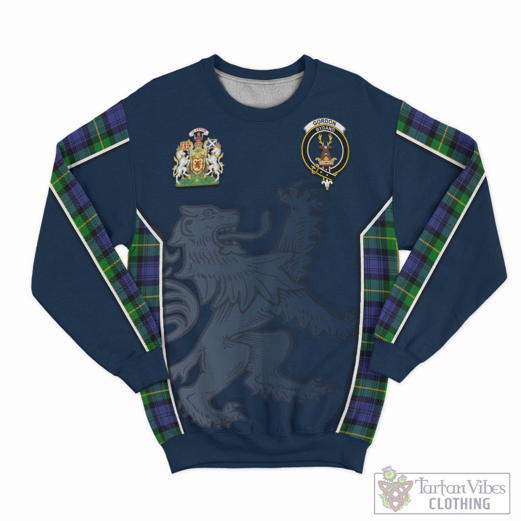 Tartan Vibes Clothing Gordon Modern Tartan Sweater with Family Crest and Lion Rampant Vibes Sport Style