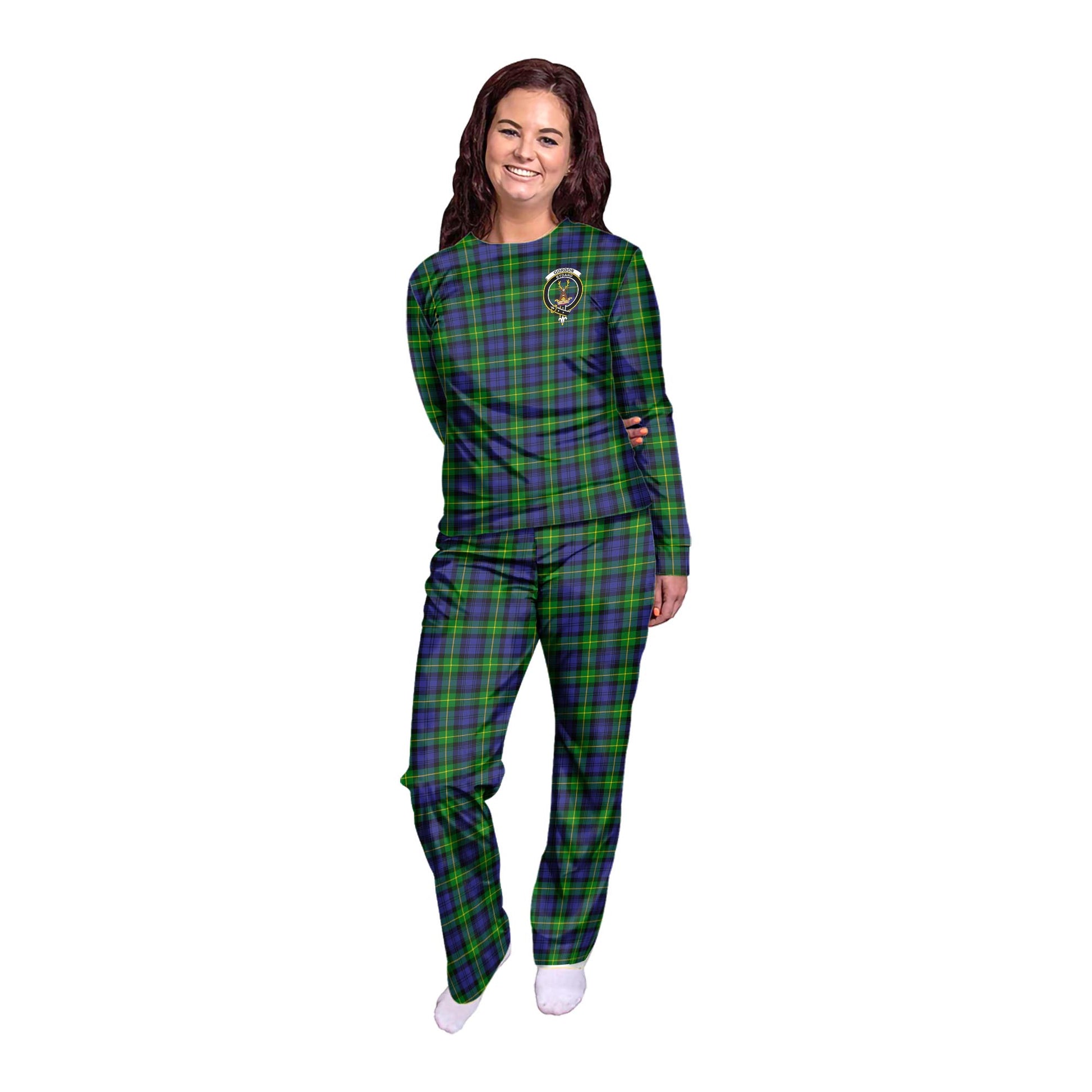 Gordon Modern Tartan Pajamas Family Set with Family Crest - Tartan Vibes Clothing