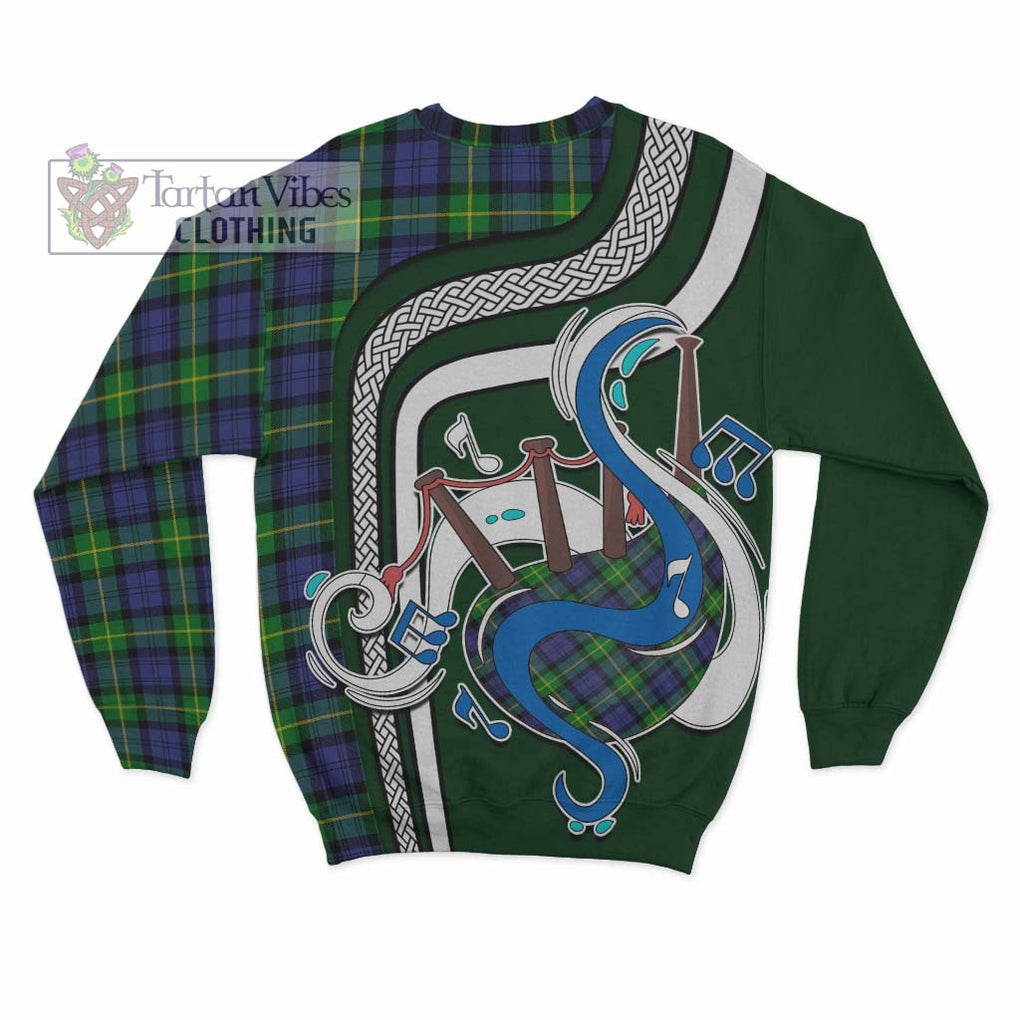 Tartan Vibes Clothing Gordon Modern Tartan Sweatshirt with Epic Bagpipe Style