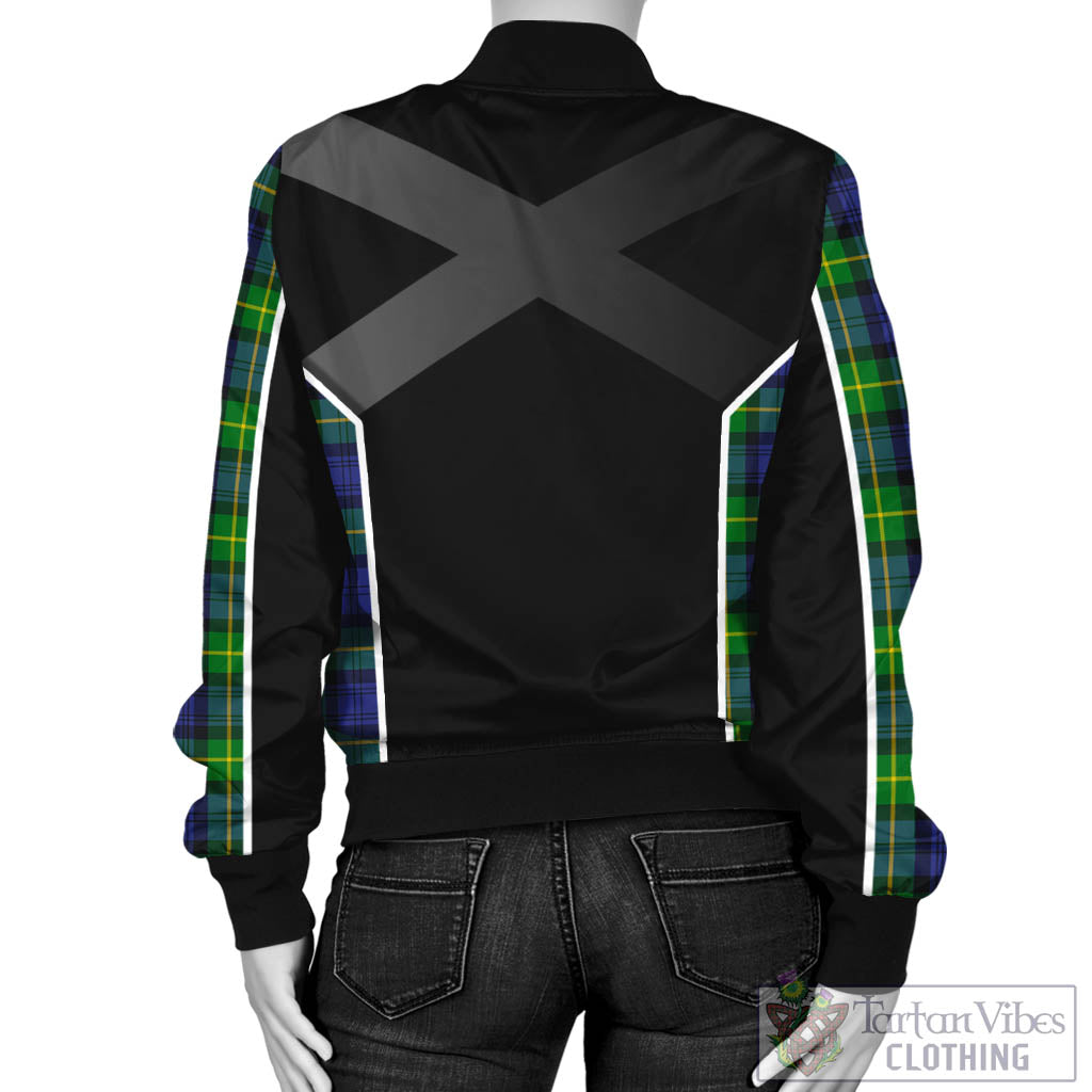 Tartan Vibes Clothing Gordon Modern Tartan Bomber Jacket with Family Crest and Scottish Thistle Vibes Sport Style