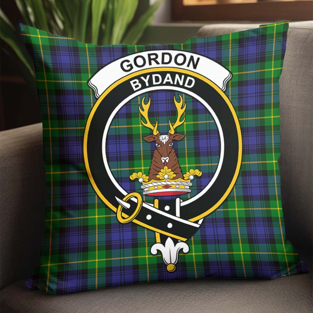 Gordon Modern Tartan Pillow Cover with Family Crest - Tartanvibesclothing