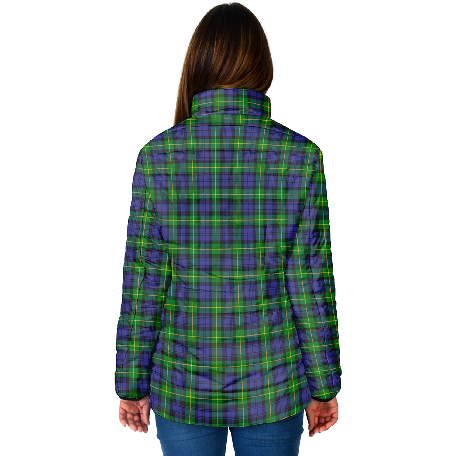 Gordon Modern Tartan Padded Jacket with Family Crest - Tartan Vibes Clothing