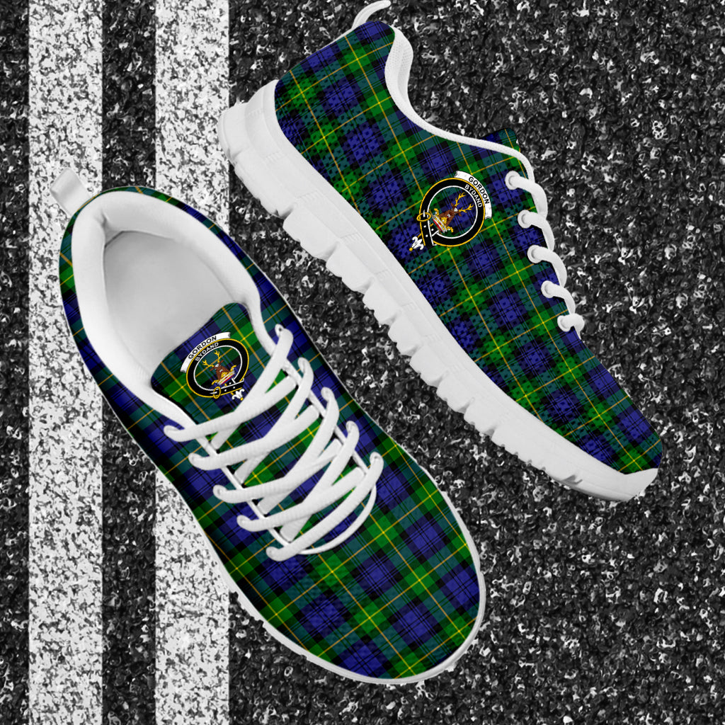 Gordon Modern Tartan Sneakers with Family Crest - Tartan Vibes Clothing