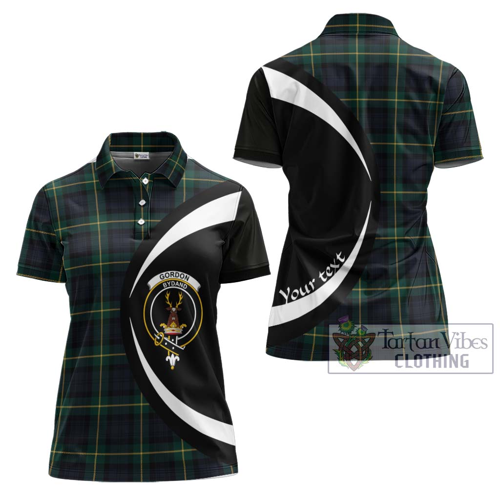 Tartan Vibes Clothing Gordon Old Tartan Women's Polo Shirt with Family Crest Circle Style