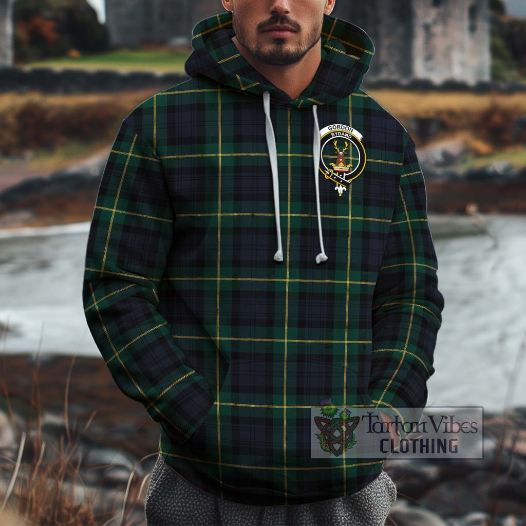 Tartan Vibes Clothing Gordon Old Tartan Cotton Hoodie with Family Crest