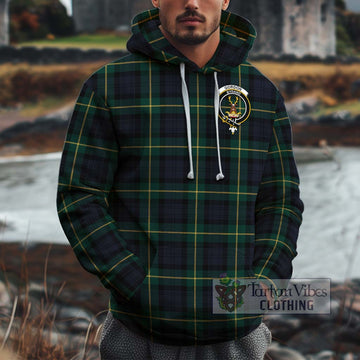 Gordon Old Tartan Cotton Hoodie with Family Crest