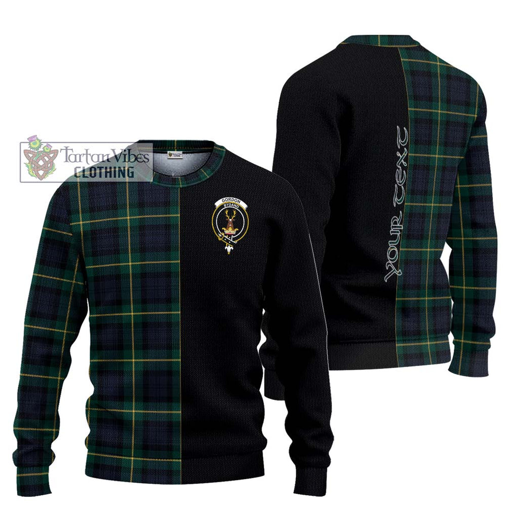 Gordon Old Tartan Knitted Sweater with Family Crest and Half Of Me Style Unisex - Tartanvibesclothing Shop