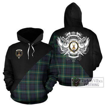 Gordon Old Tartan Hoodie with Family Crest and Military Logo Style