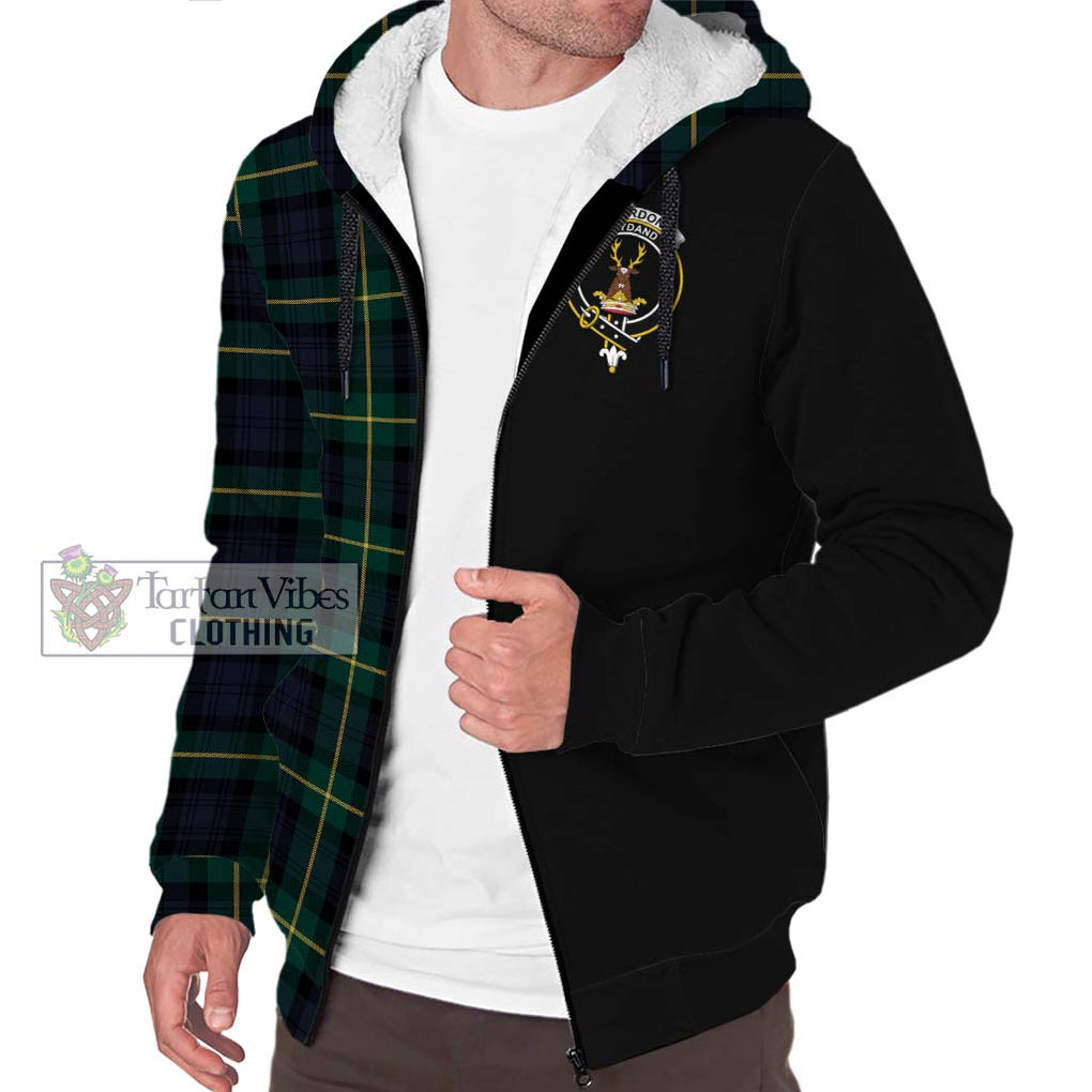 Gordon Old Tartan Sherpa Hoodie with Family Crest and Half Of Me Style Unisex S - Tartanvibesclothing Shop