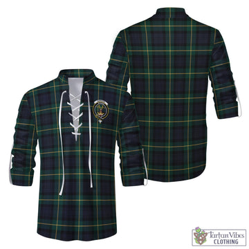 Gordon Old Tartan Men's Scottish Traditional Jacobite Ghillie Kilt Shirt with Family Crest