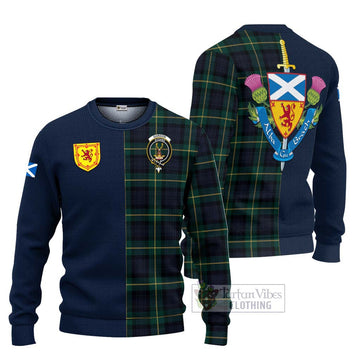 Gordon Old Tartan Ugly Sweater with Scottish Lion Royal Arm Half Style