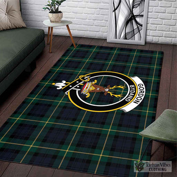 Gordon Old Tartan Area Rug with Family Crest