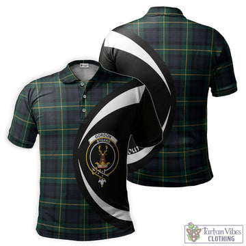 Gordon Old Tartan Men's Polo Shirt with Family Crest Circle Style