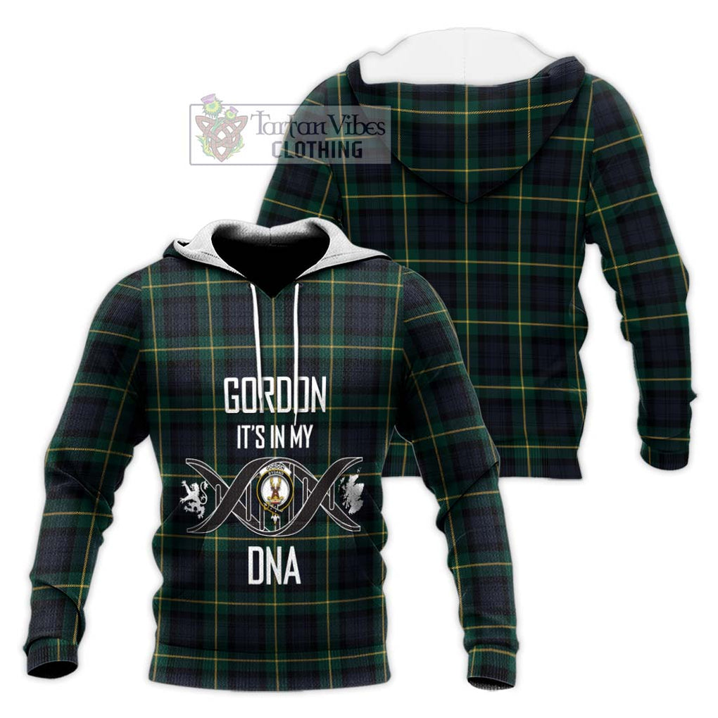 Gordon Old Tartan Knitted Hoodie with Family Crest DNA In Me Style Unisex Knitted Pullover Hoodie - Tartanvibesclothing Shop