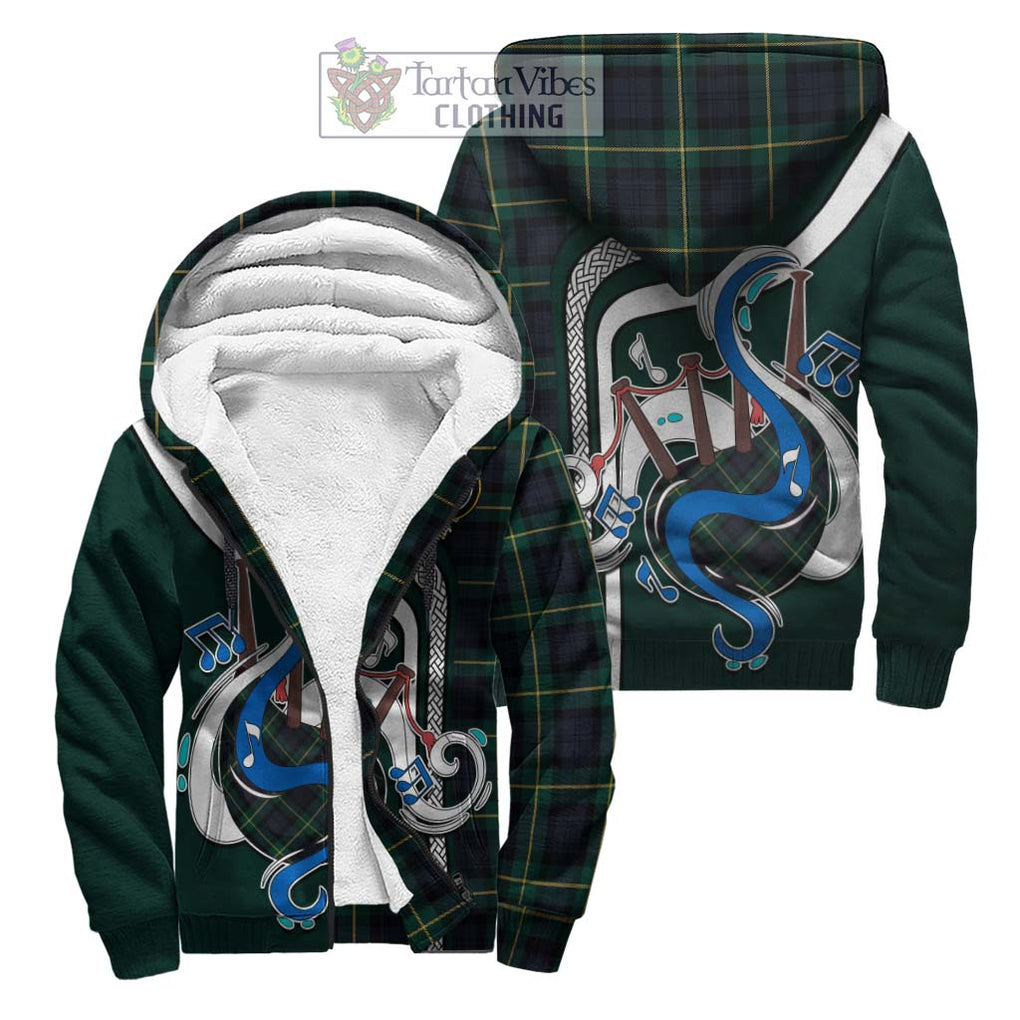 Gordon Old Tartan Sherpa Hoodie with Epic Bagpipe Style Unisex S - Tartanvibesclothing Shop