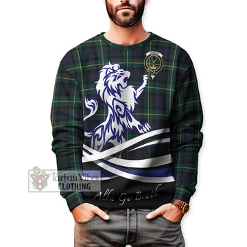 Gordon Old Tartan Sweatshirt with Alba Gu Brath Regal Lion Emblem