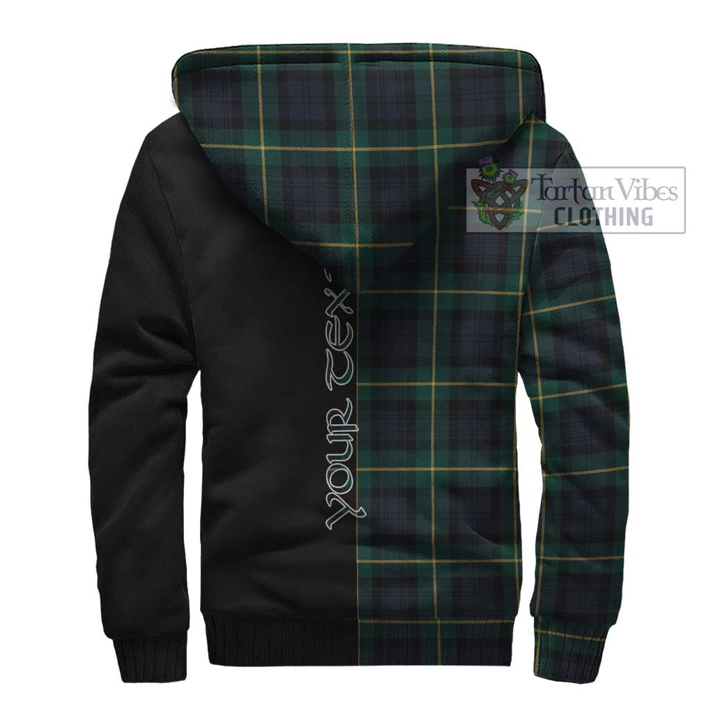 Gordon Old Tartan Sherpa Hoodie with Family Crest and Half Of Me Style - Tartanvibesclothing Shop