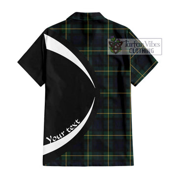 Gordon Old Tartan Short Sleeve Button Up with Family Crest Circle Style