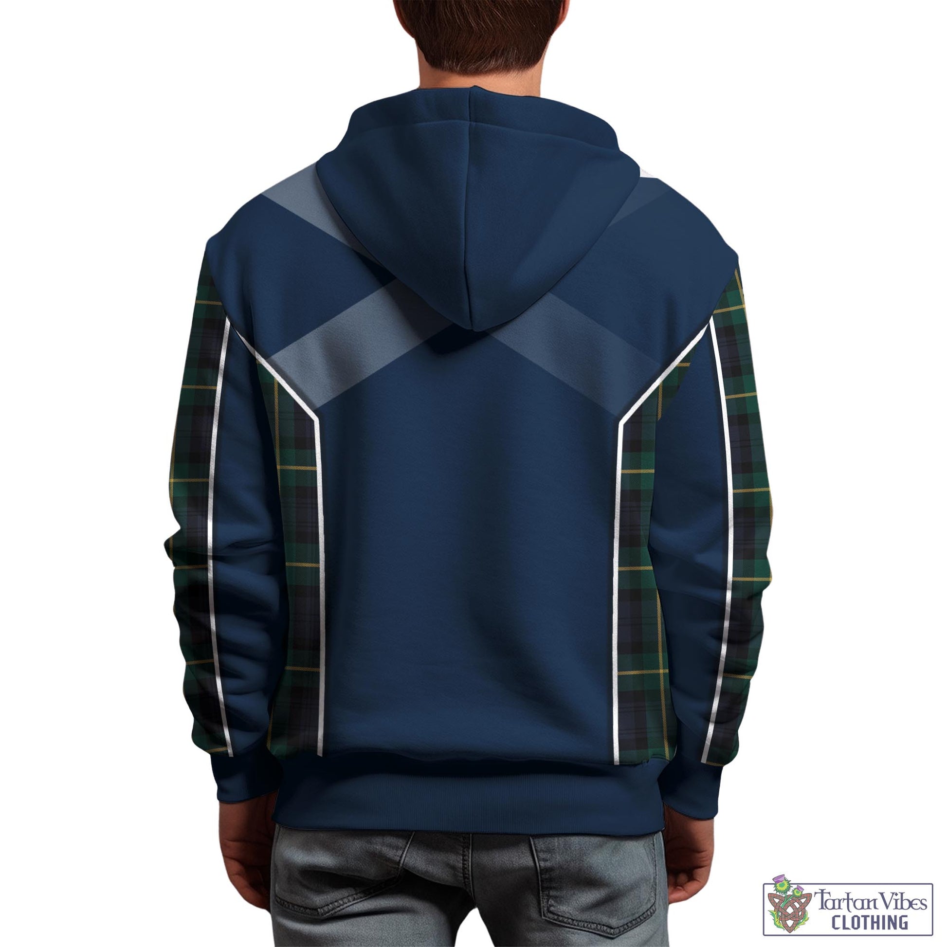 Tartan Vibes Clothing Gordon Old Tartan Hoodie with Family Crest and Scottish Thistle Vibes Sport Style