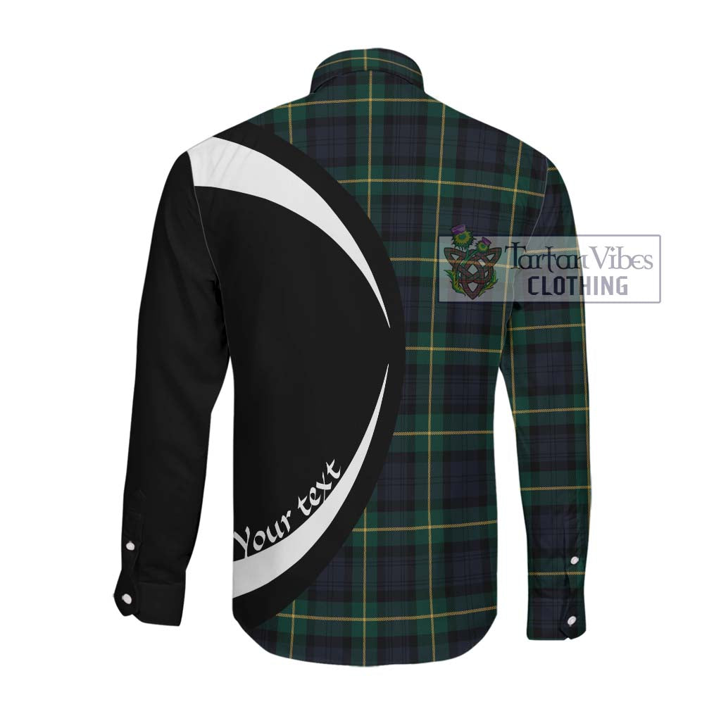 Gordon Old Tartan Long Sleeve Button Up with Family Crest Circle Style Men's Shirt - Tartan Vibes Clothing