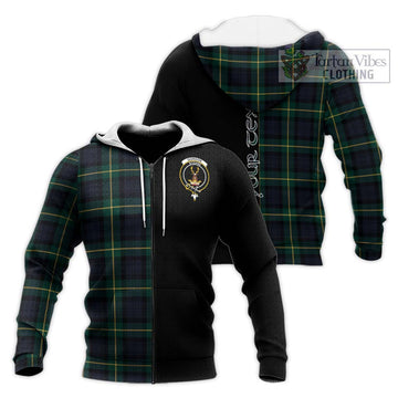 Gordon Old Tartan Knitted Hoodie with Family Crest and Half Of Me Style