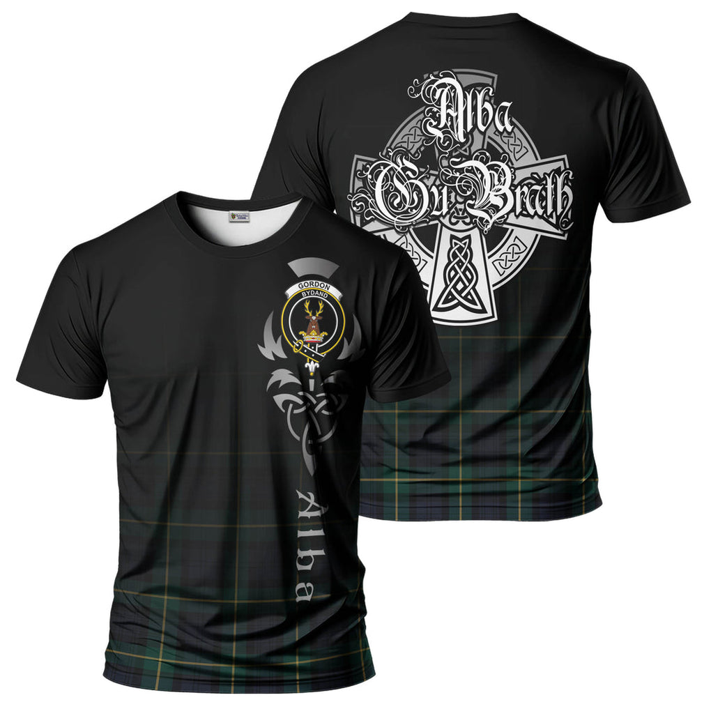 Tartan Vibes Clothing Gordon Old Tartan T-Shirt Featuring Alba Gu Brath Family Crest Celtic Inspired