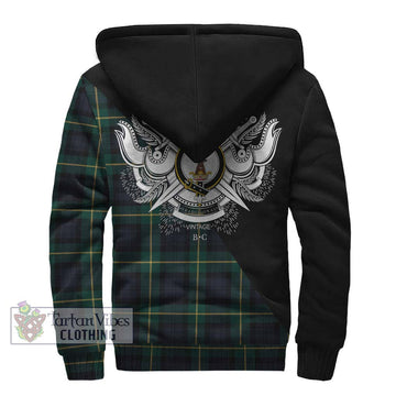 Gordon Old Tartan Sherpa Hoodie with Family Crest and Military Logo Style