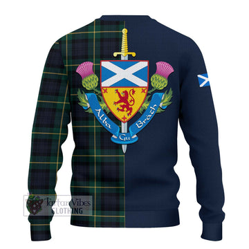 Gordon Old Tartan Ugly Sweater with Scottish Lion Royal Arm Half Style