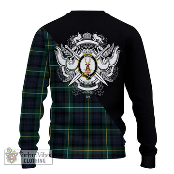 Gordon Old Tartan Ugly Sweater with Family Crest and Military Logo Style