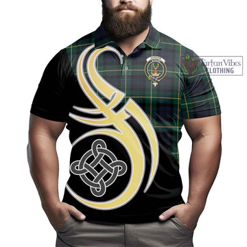 Gordon Old Tartan Polo Shirt with Family Crest and Celtic Symbol Style
