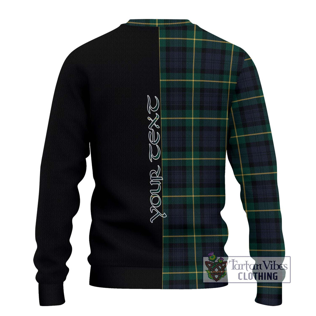 Gordon Old Tartan Knitted Sweater with Family Crest and Half Of Me Style - Tartanvibesclothing Shop