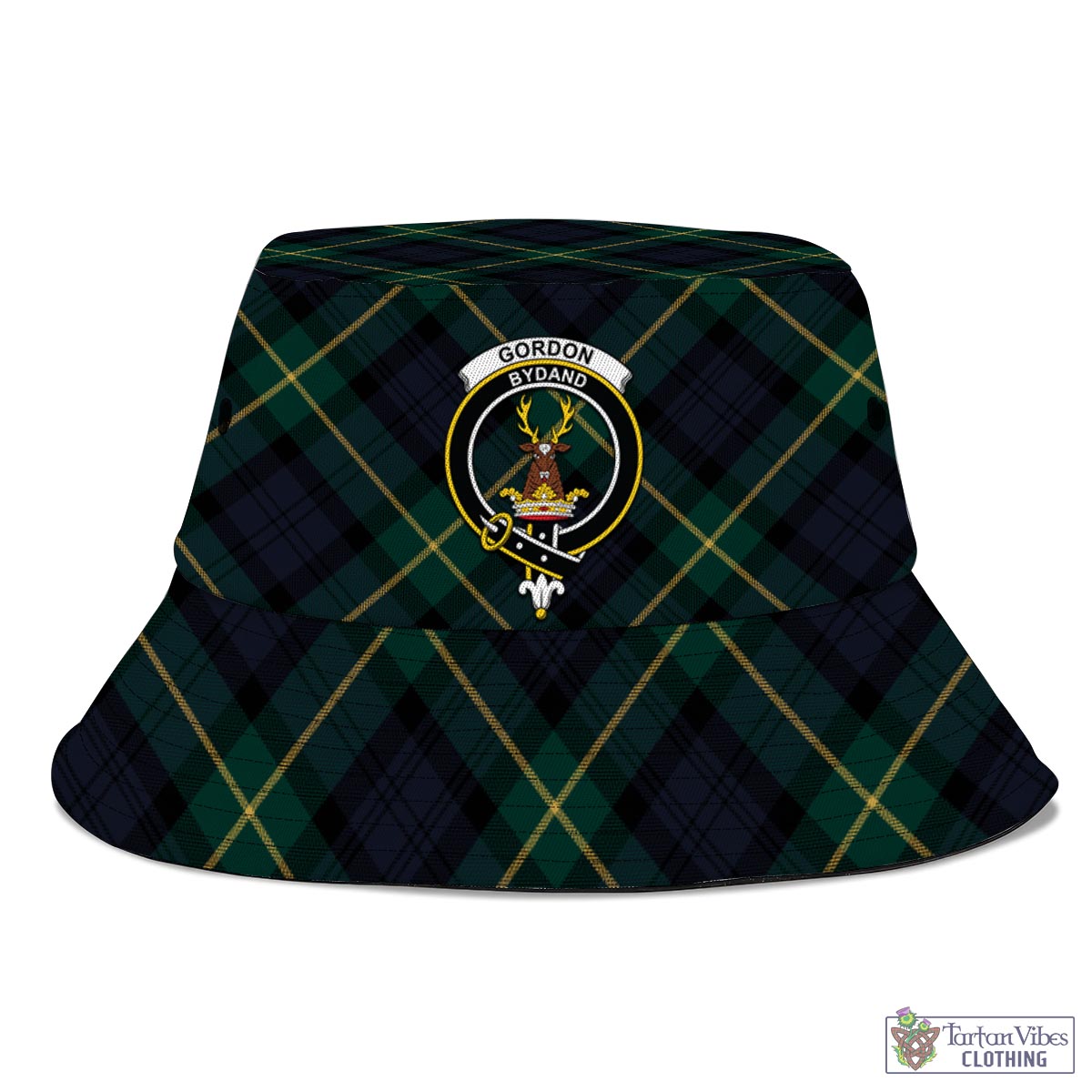 Tartan Vibes Clothing Gordon Old Tartan Bucket Hat with Family Crest