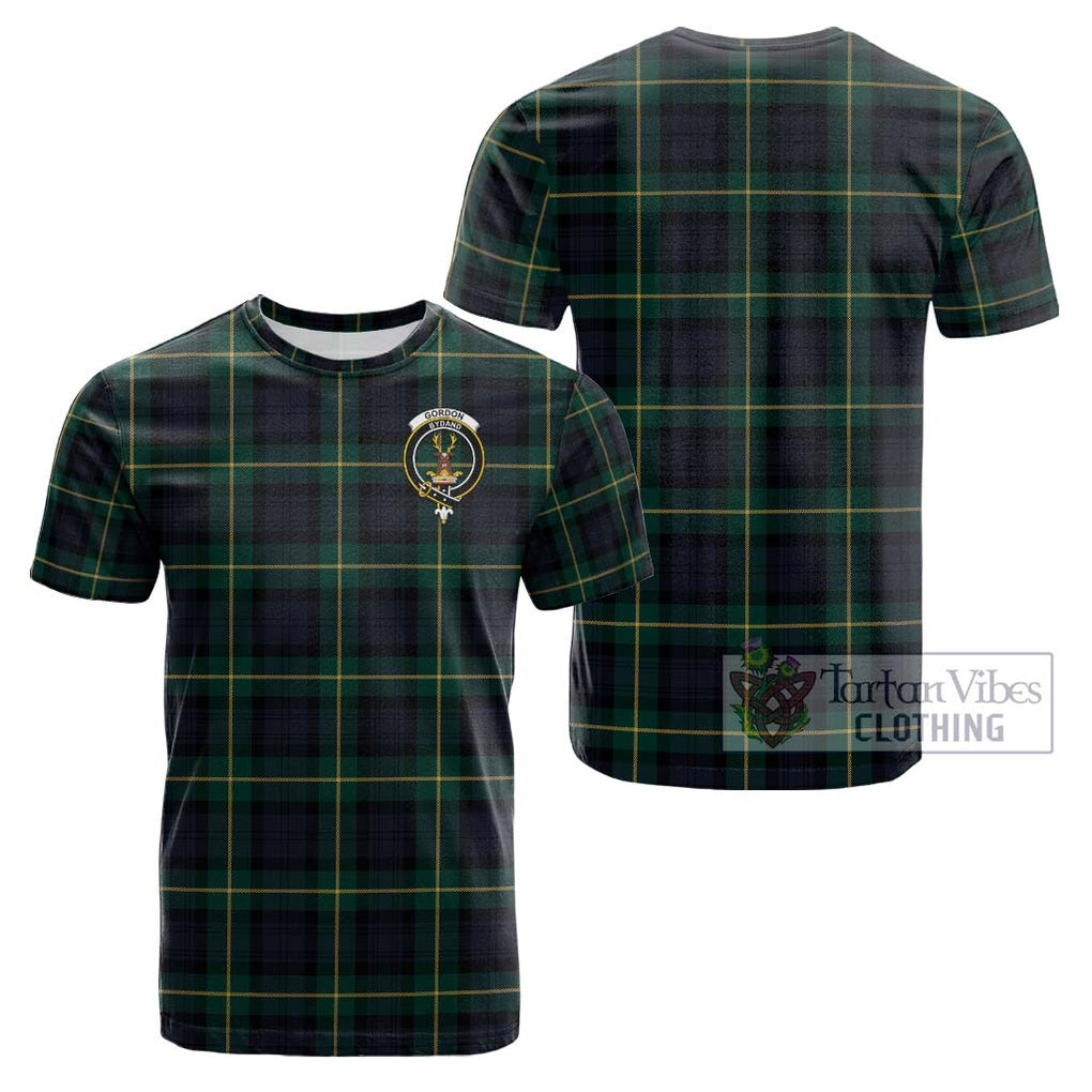 Gordon Old Tartan Cotton T-Shirt with Family Crest Kid's Shirt - Tartanvibesclothing Shop