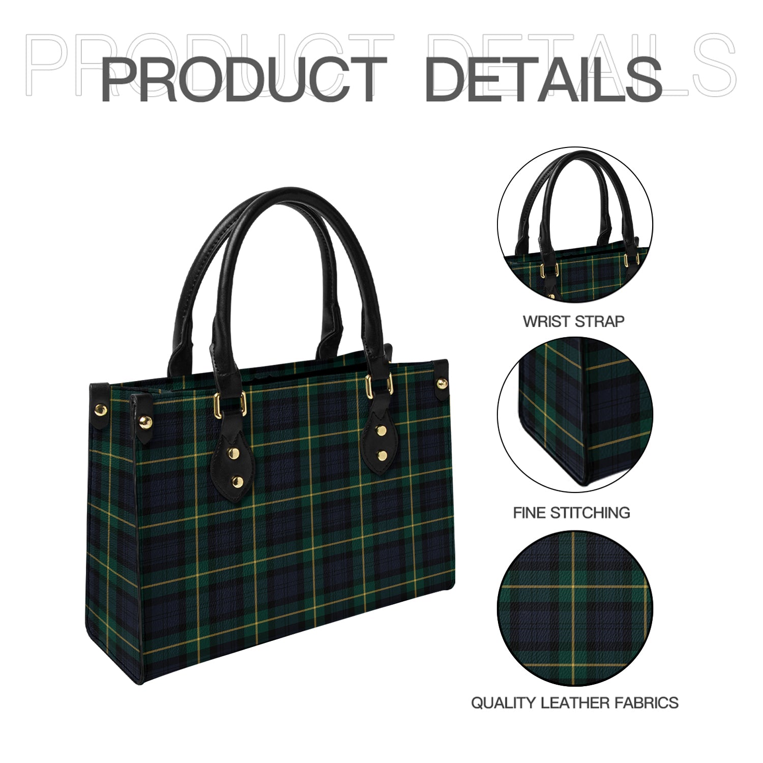 Tartan Vibes Clothing Gordon Old Tartan Leather Bag