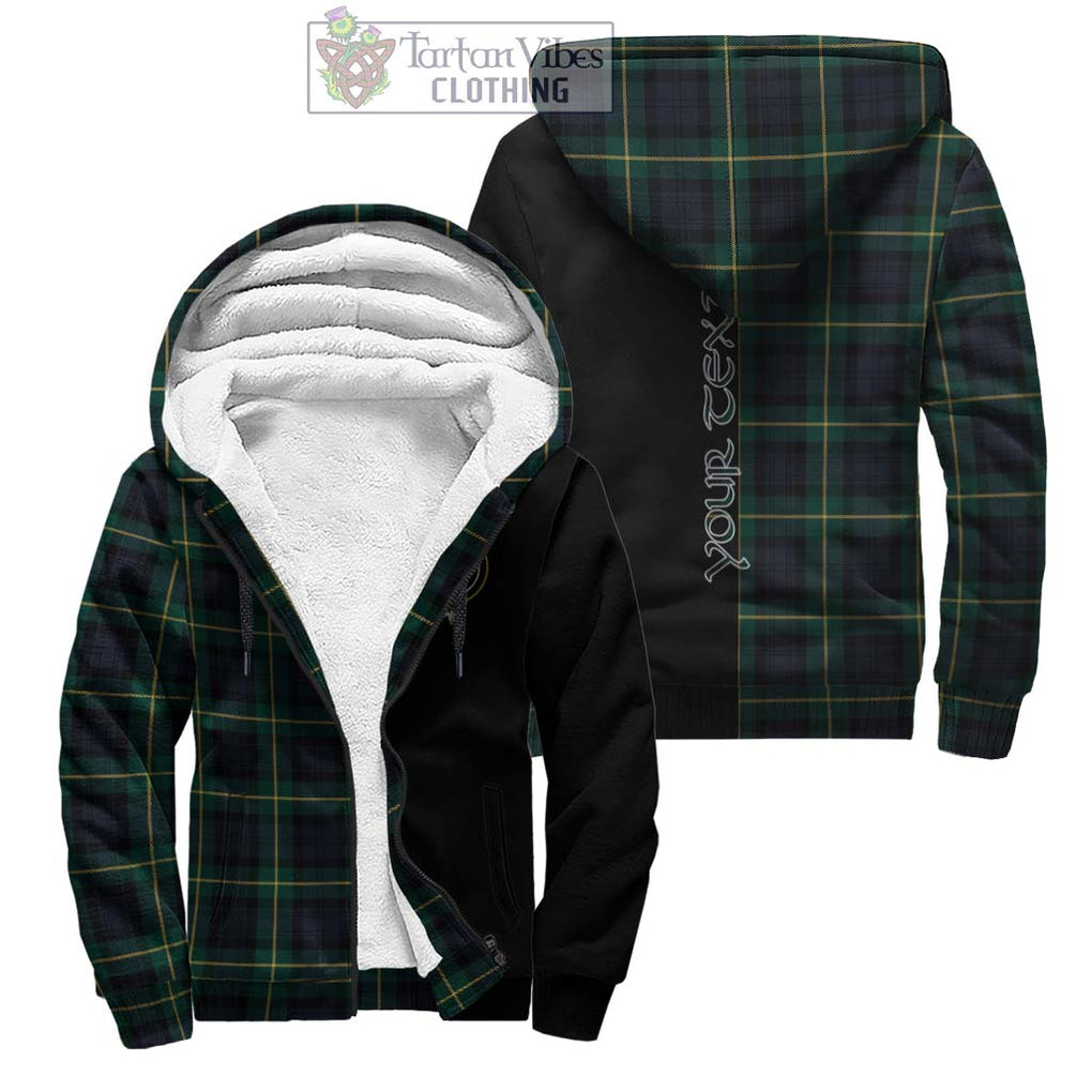 Gordon Old Tartan Sherpa Hoodie with Family Crest and Half Of Me Style Unisex - Tartanvibesclothing Shop