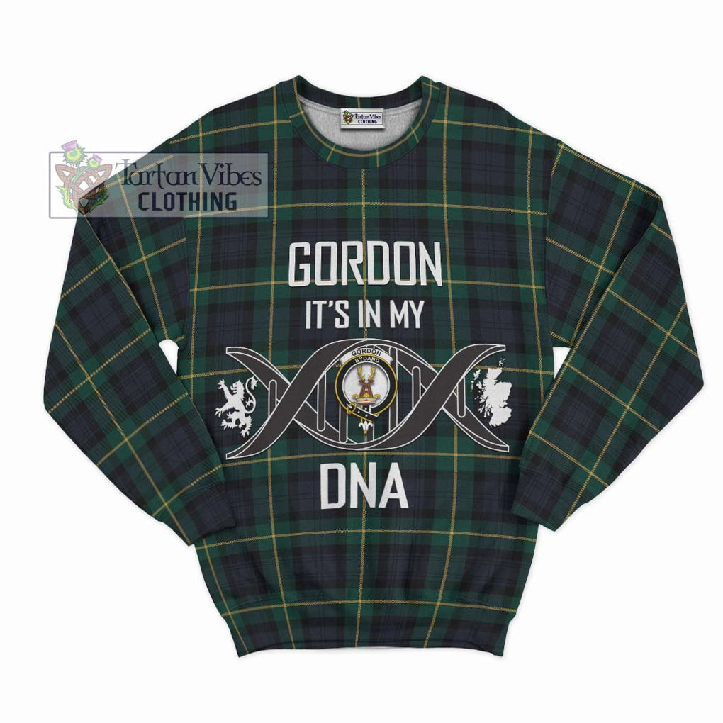 Gordon Old Tartan Sweatshirt with Family Crest DNA In Me Style - Tartanvibesclothing Shop