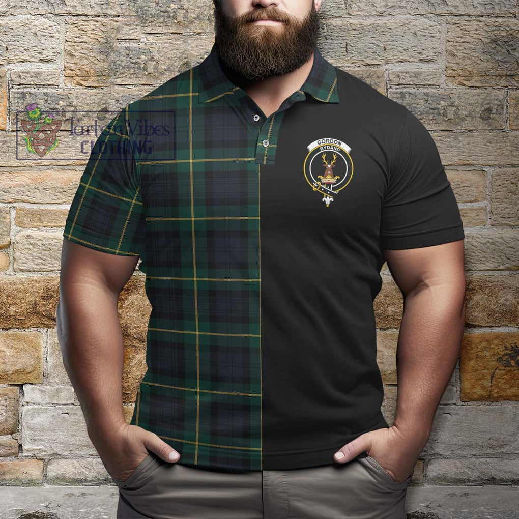 Gordon Old Tartan Polo Shirt with Family Crest and Half Of Me Style - Tartanvibesclothing Shop