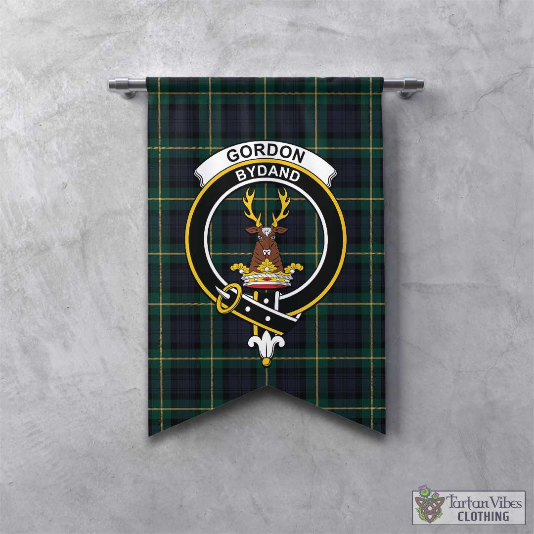 Tartan Vibes Clothing Gordon Old Tartan Gonfalon, Tartan Banner with Family Crest