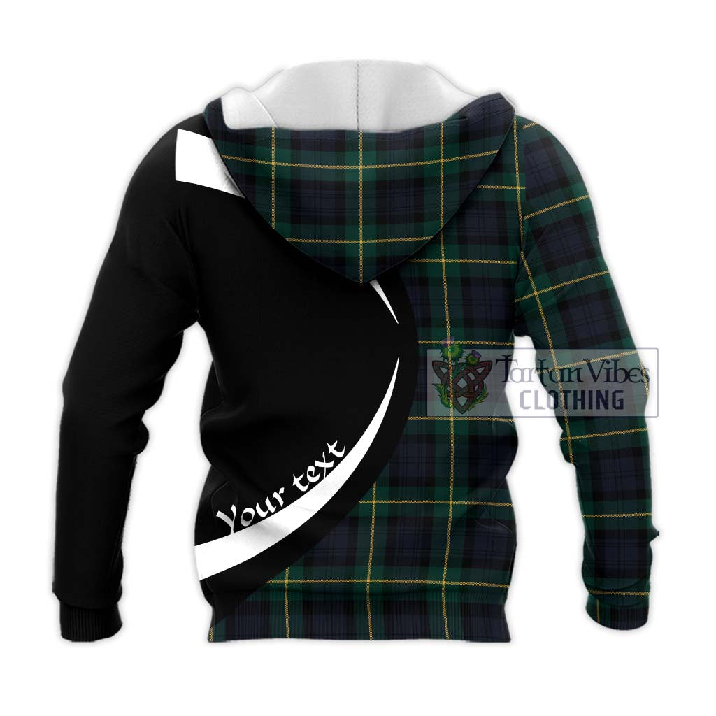 Gordon Old Tartan Knitted Hoodie with Family Crest Circle Style - Tartan Vibes Clothing