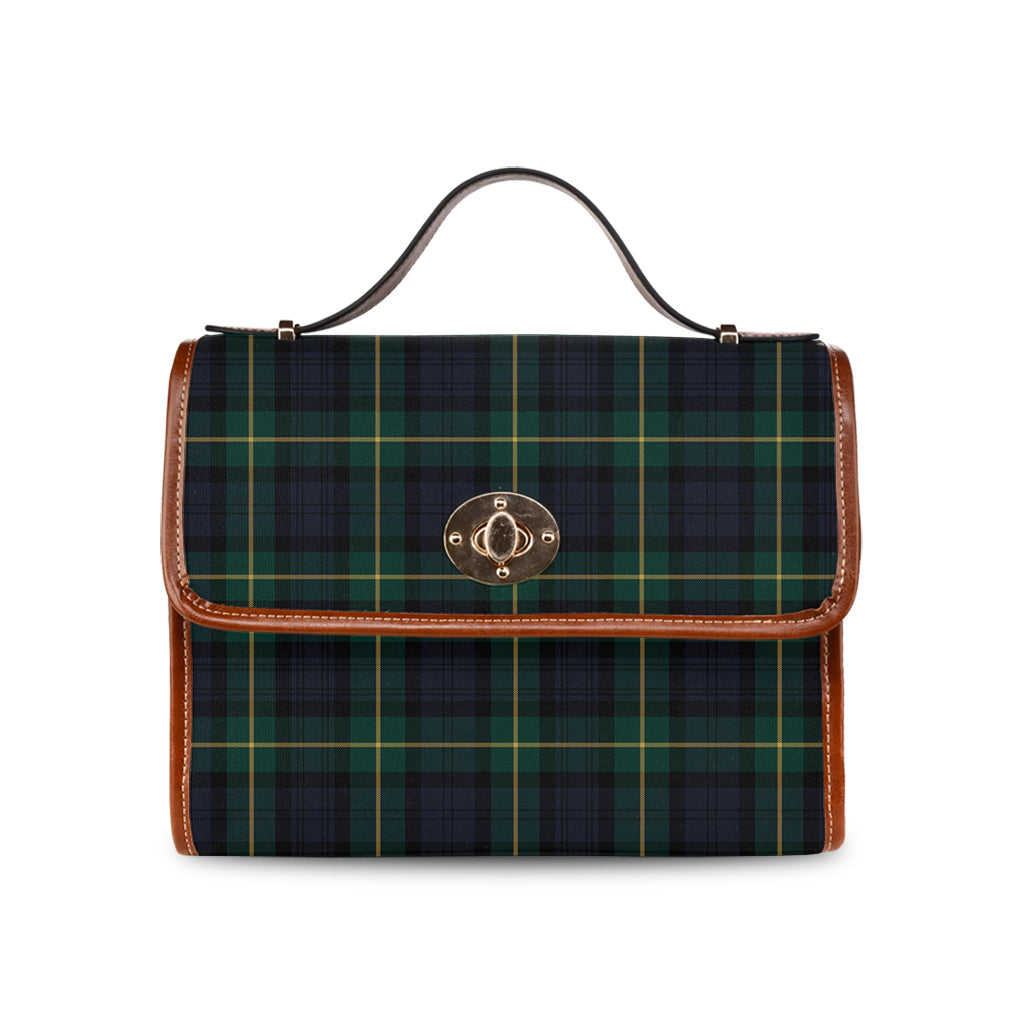 Tartan Vibes Clothing Gordon Old Tartan Leather Strap Waterproof Canvas Bag