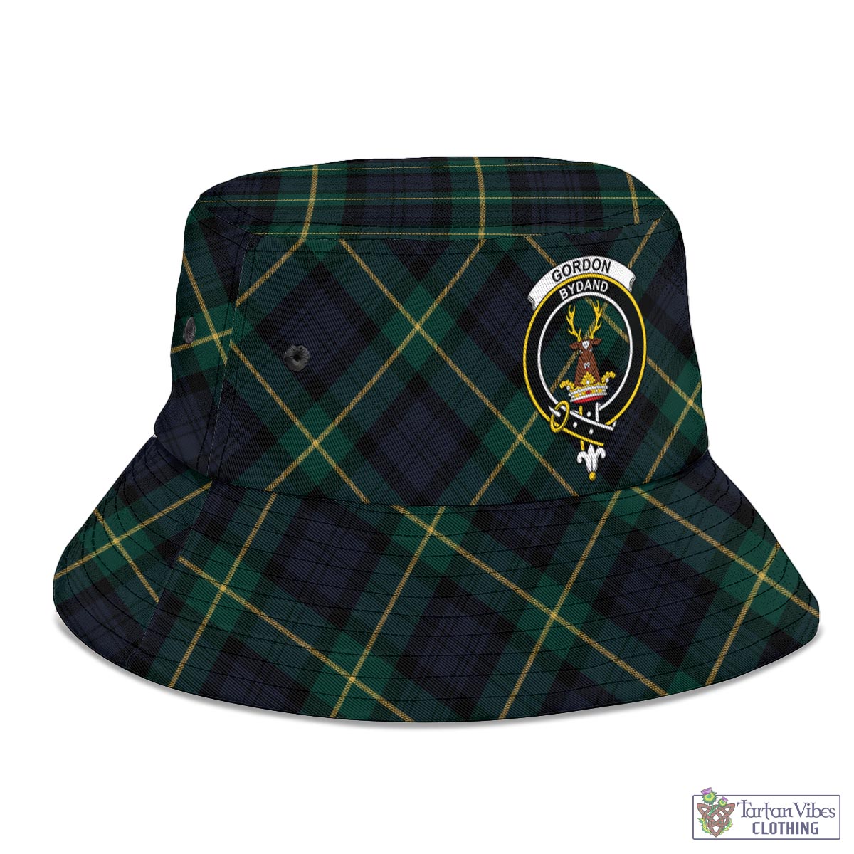 Tartan Vibes Clothing Gordon Old Tartan Bucket Hat with Family Crest