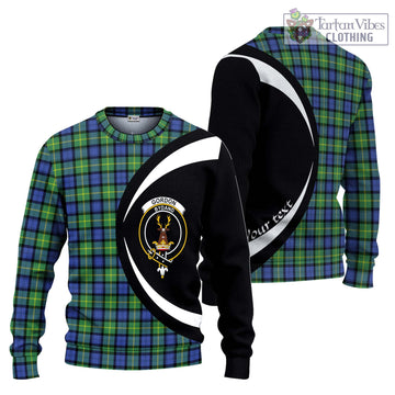 Gordon Old Ancient Tartan Ugly Sweater with Family Crest Circle Style