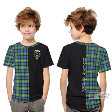 Gordon Old Ancient Tartan Kid T-Shirt with Family Crest and Half Of Me Style