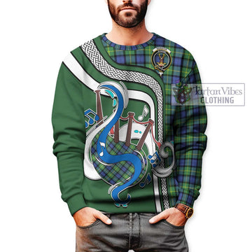 Gordon Old Ancient Tartan Sweatshirt with Epic Bagpipe Style