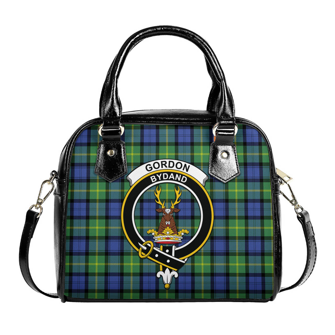 Gordon Old Ancient Tartan Shoulder Handbags with Family Crest One Size 6*25*22 cm - Tartanvibesclothing