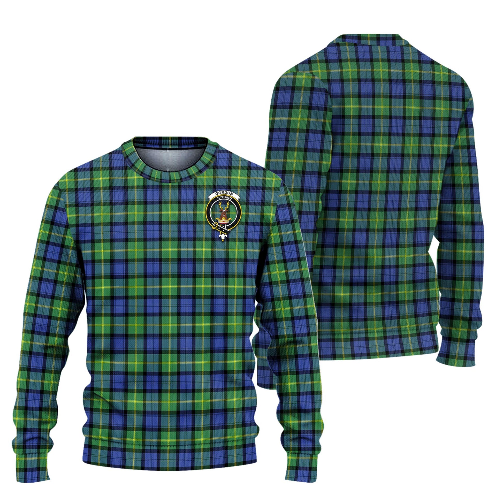 Gordon Old Ancient Tartan Knitted Sweater with Family Crest Unisex - Tartanvibesclothing